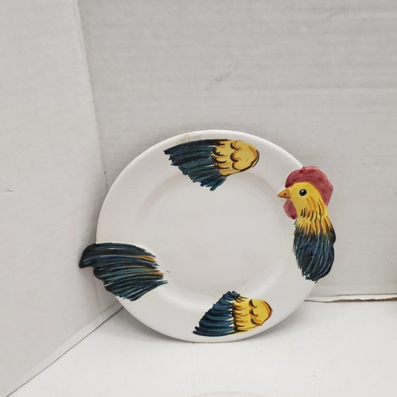 4 Italy Salad Dessert Plate Chicken Rooster Shape - Picture 5 of 8